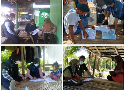 Petugas Sensus Penduduk 2020 Lanjutan saat melakukan pemuktahiran data di Kabupaten Wakatobi, Propinsi Sulawesi Tenggara