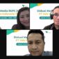 (dari kiri) Vice President Adriansyah Chaniago, CEO PT Vale Indonesia Febriany Eddy, Direktur Keuangan Bernardus Irmanto dan Head of Communications Bayu Aji (bawah) sebagai moderator saat diskusi media secara daring, Selasa (21/6/2022)