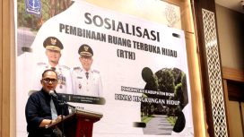 Kepala Dinas Lingkungan Hidup Kabupaten Bone Dray Vibrianto, memberikan sambutan saat Sosialisasi Pembinaan Ruang Terbuka Hijau, Senin 10 November 2025. (Foto: Wardah/sultrakita.com) 